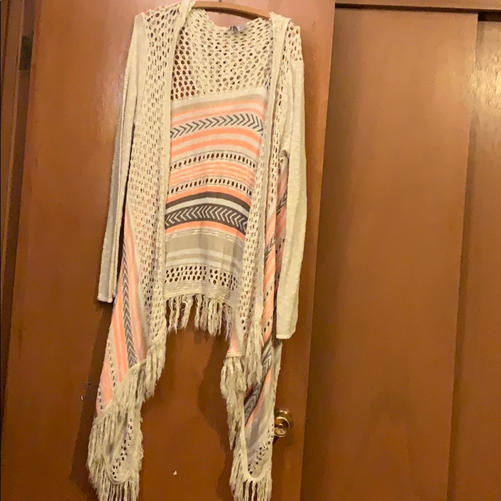 Vanity Asymmetrical Duster with Hood. Size XL